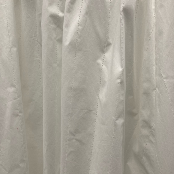 2022 NWT $1590 Adam Lippes Made USA Large White Cotton Midi Dress Ruffled V Neck - Picture 3 of 9